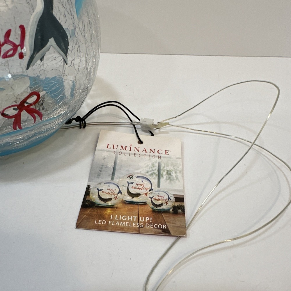 Luminance Collection Happy Narwhalidays Light Up Globe Christmas Arctic NWT - Picture 4 of 10